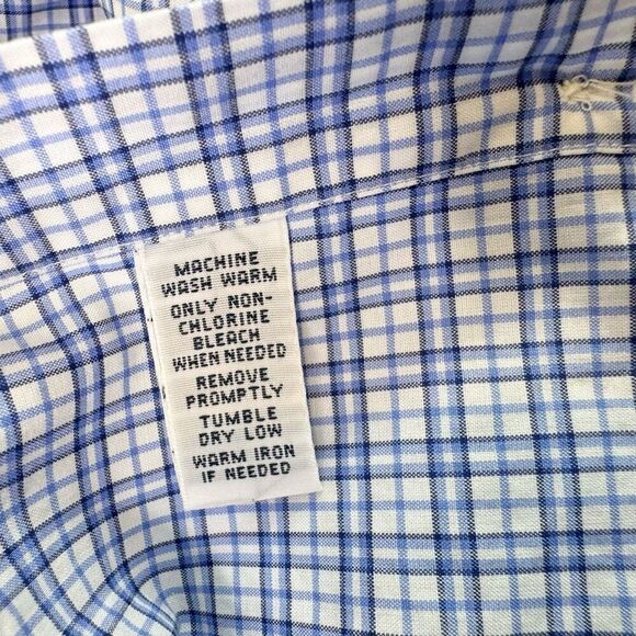 Polo by Ralph Lauren Shirt Mens Large Blue Checked Long-Sleeve Button-Down - Picture 5 of 7